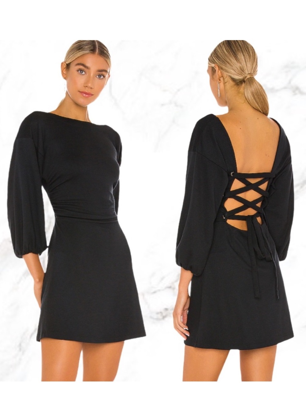 Free People NWT Black Bianca Mini Dress - Size XL